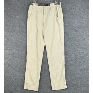 RailRiders Adventure Khaki Pants Men's M Tall Beige Nylon Hiking Travel Belted